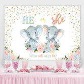 Elefant Und Blumen Lofaris Niedlich Baby Dusche Hintergrund